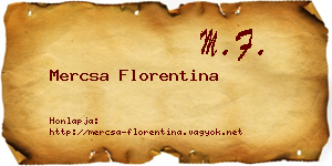 Mercsa Florentina névjegykártya